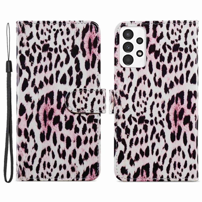 Kožené Pouzdro Na Samsung Galaxy A13 Leopardí Potisk