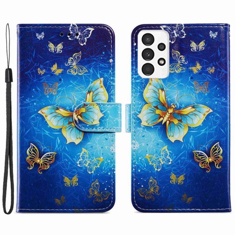 Kožené Pouzdro Na Samsung Galaxy A13 Let Motýlů