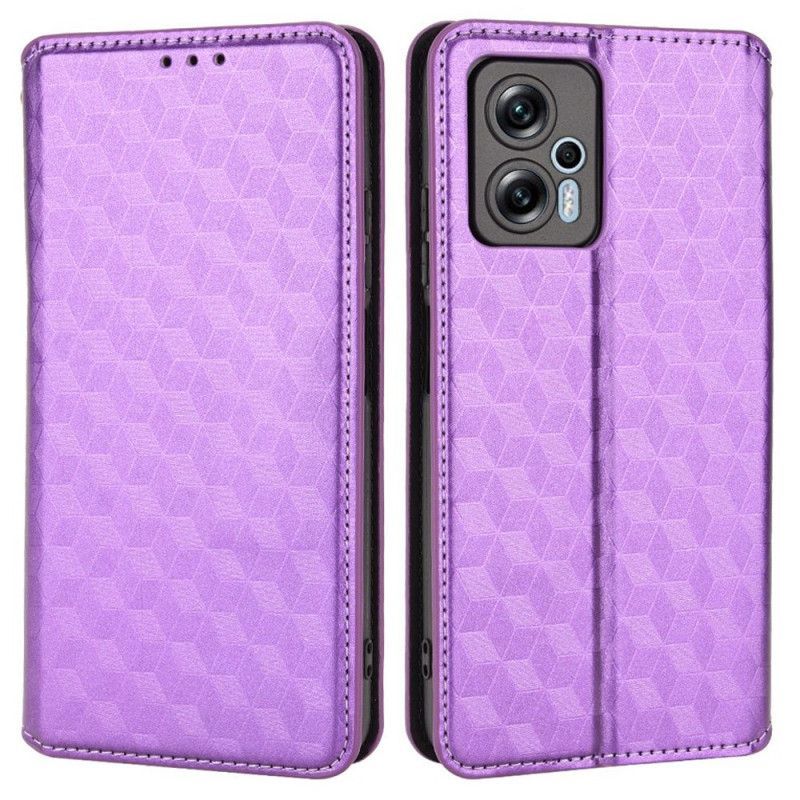 Kryty Na Mobil Na Poco X4 GT Flipové Pouzdro Efekt 3d Kostky Kůže