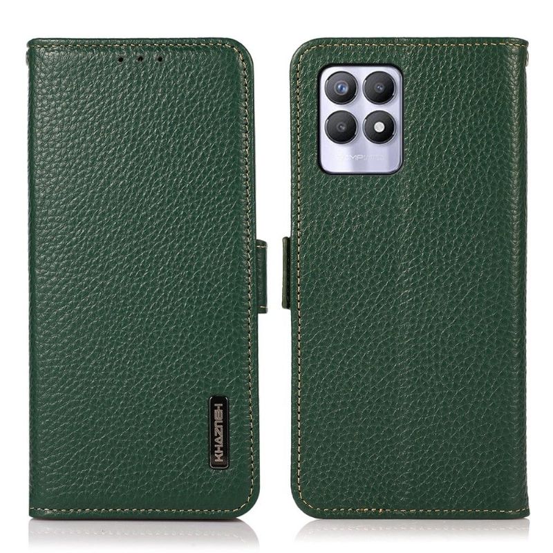 Flipové Pouzdro Na Realme 8i Khazneh Zrnitá Lesklá Kůže