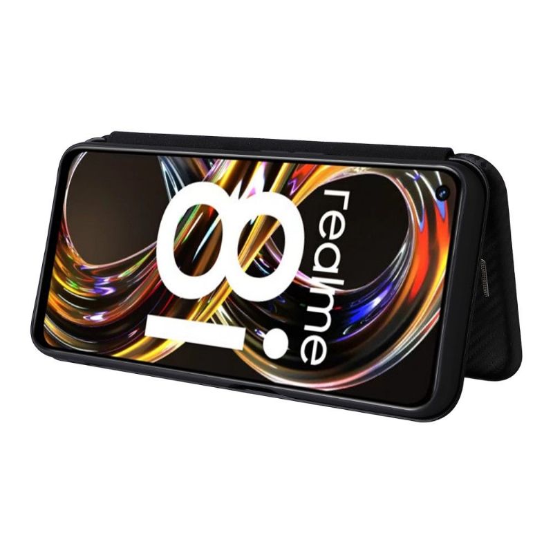 Flipové Pouzdro Na Realme 8i Koženka Z Uhlíkových Vláken
