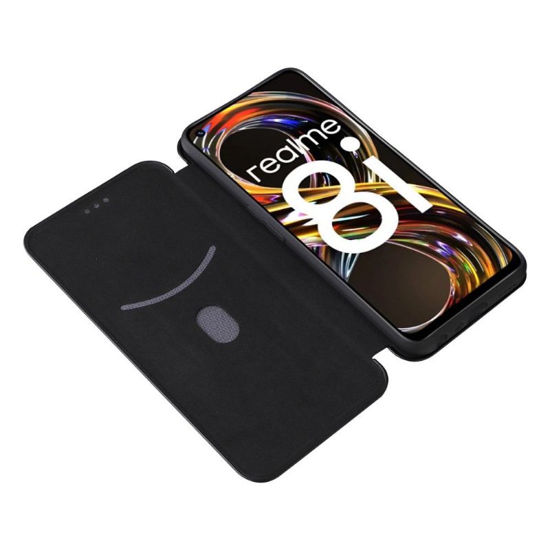 Flipové Pouzdro Na Realme 8i Koženka Z Uhlíkových Vláken