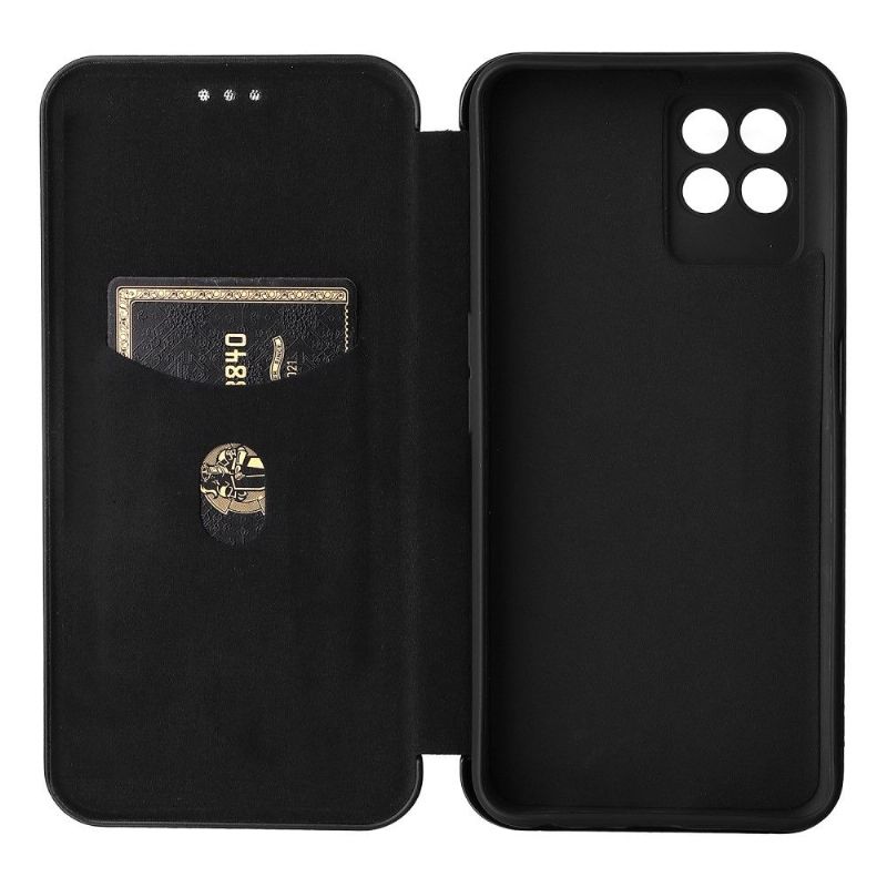 Flipové Pouzdro Na Realme 8i Koženka Z Uhlíkových Vláken