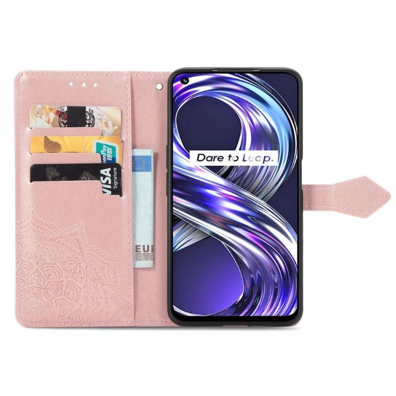 Flipové Pouzdro Na Realme 8i Mandala Reliéf Z Umělé Kůže