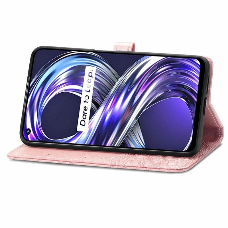 Flipové Pouzdro Na Realme 8i Mandala Reliéf Z Umělé Kůže