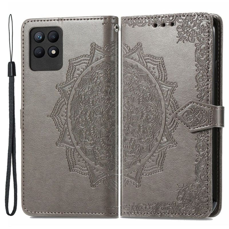 Flipové Pouzdro Na Realme 8i Mandala Reliéf Z Umělé Kůže