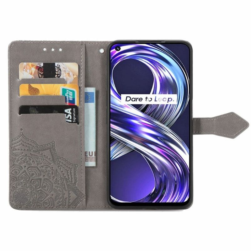 Flipové Pouzdro Na Realme 8i Mandala Reliéf Z Umělé Kůže