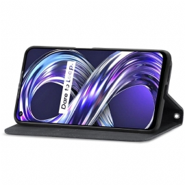 Flipové Pouzdro Na Realme 8i Obchodní Retro