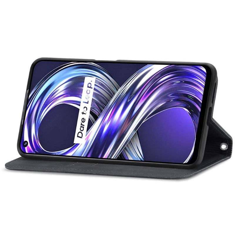 Flipové Pouzdro Na Realme 8i Obchodní Retro