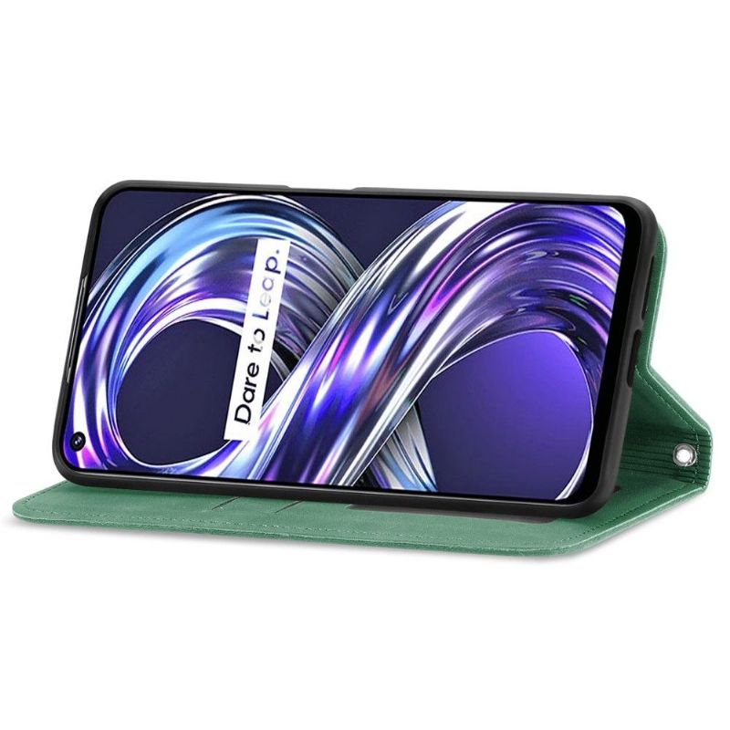 Flipové Pouzdro Na Realme 8i Obchodní Retro