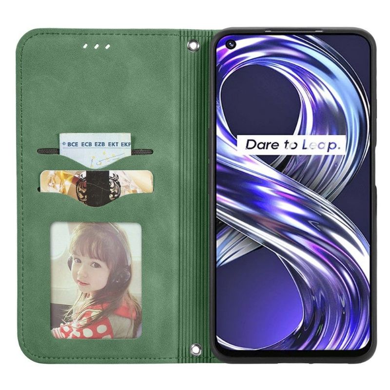 Flipové Pouzdro Na Realme 8i Obchodní Retro