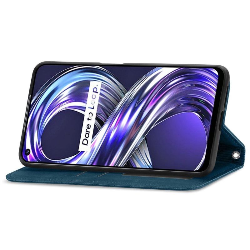 Flipové Pouzdro Na Realme 8i Obchodní Retro