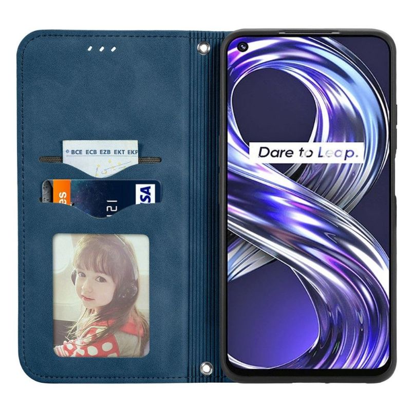 Flipové Pouzdro Na Realme 8i Obchodní Retro