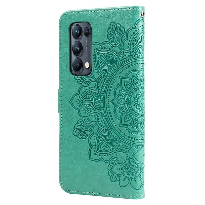 Flipové Pouzdro Na Oppo Find X3 Neo Držák Květinové Karty