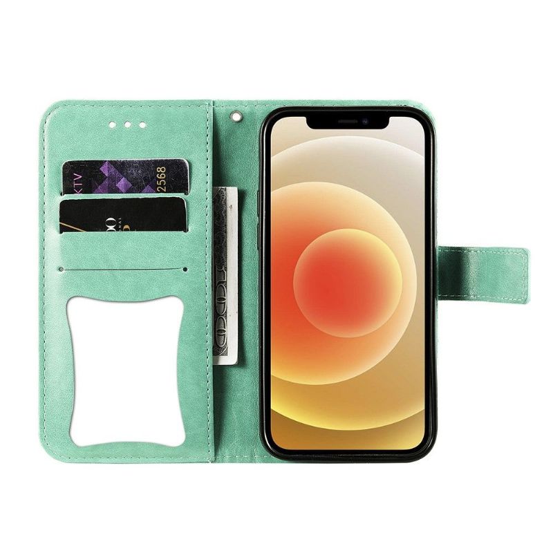 Flipové Pouzdro Na Oppo Find X3 Neo Držák Květinové Karty