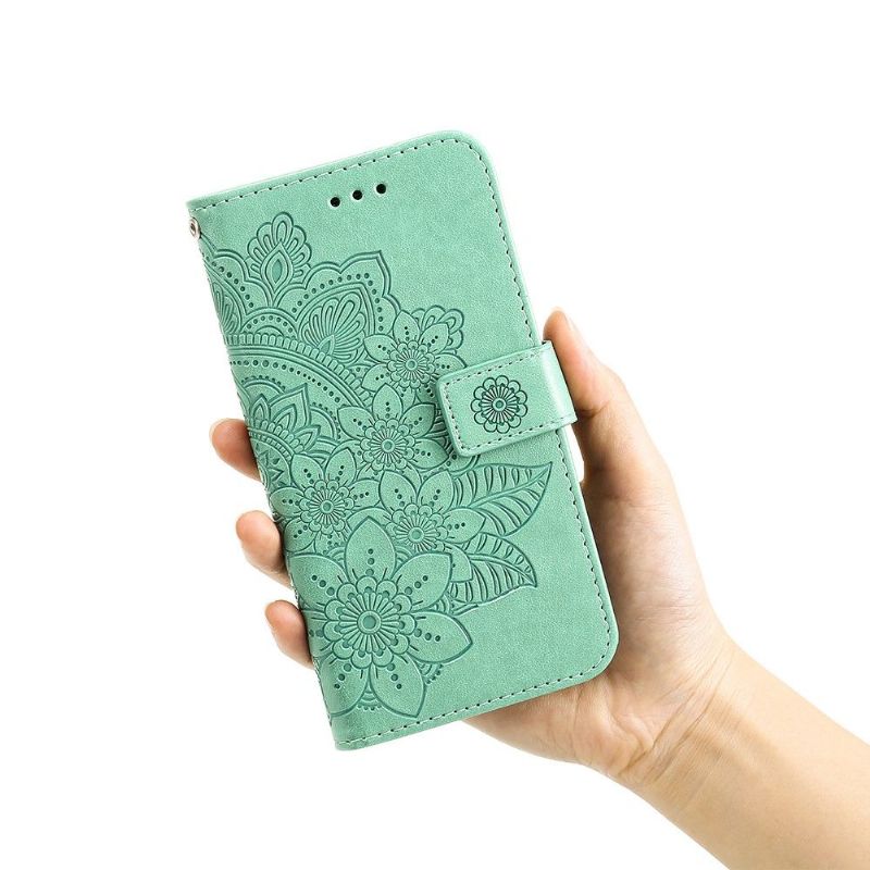 Flipové Pouzdro Na Oppo Find X3 Neo Držák Květinové Karty