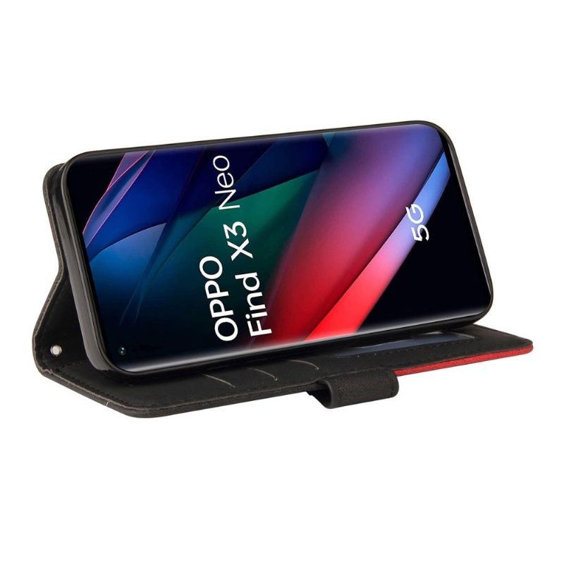Flipové Pouzdro Na Oppo Find X3 Neo Umělecká Bicolor