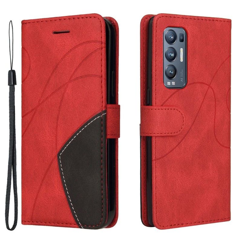 Flipové Pouzdro Na Oppo Find X3 Neo Umělecká Bicolor