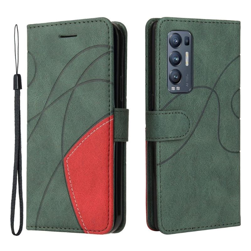 Flipové Pouzdro Na Oppo Find X3 Neo Umělecká Bicolor