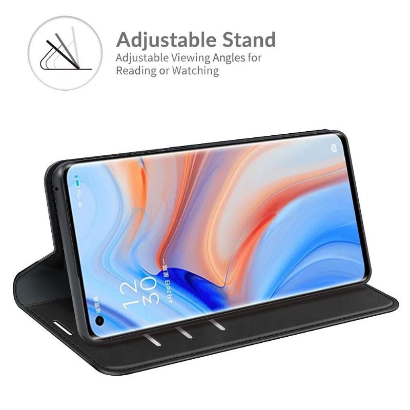 Kožené Pouzdro Folio Na Oppo Find X3 Neo Funkční Stojan Z Umělé Kůže