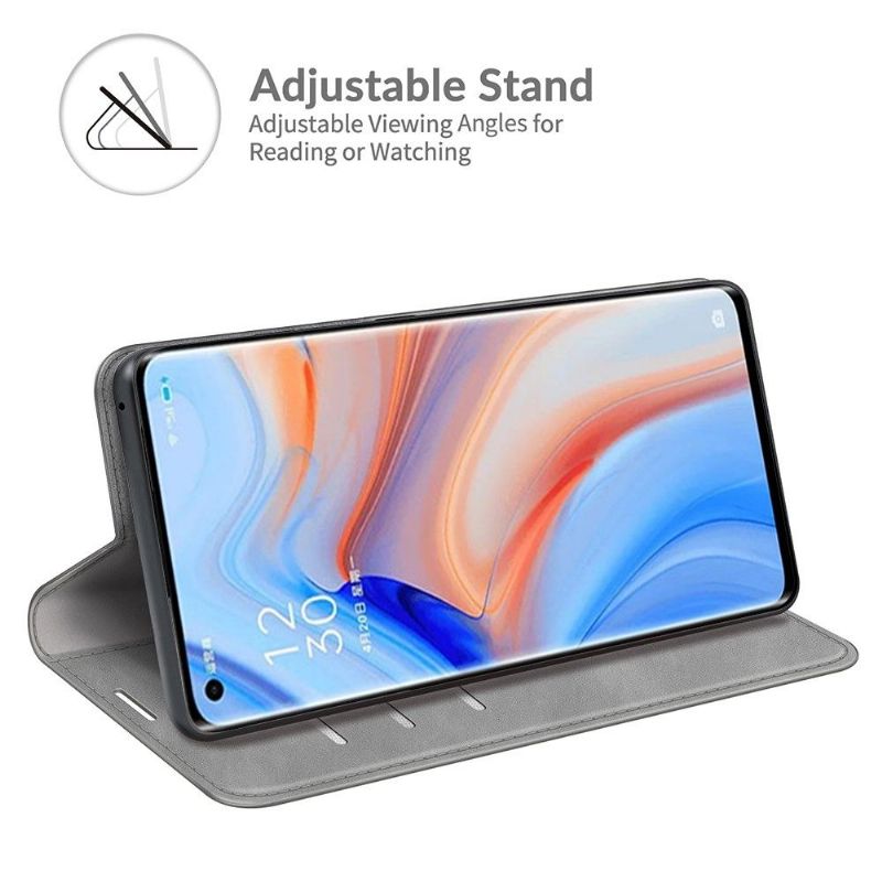 Kožené Pouzdro Folio Na Oppo Find X3 Neo Funkční Stojan Z Umělé Kůže