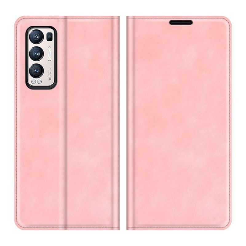 Kožené Pouzdro Folio Na Oppo Find X3 Neo Funkční Stojan Z Umělé Kůže