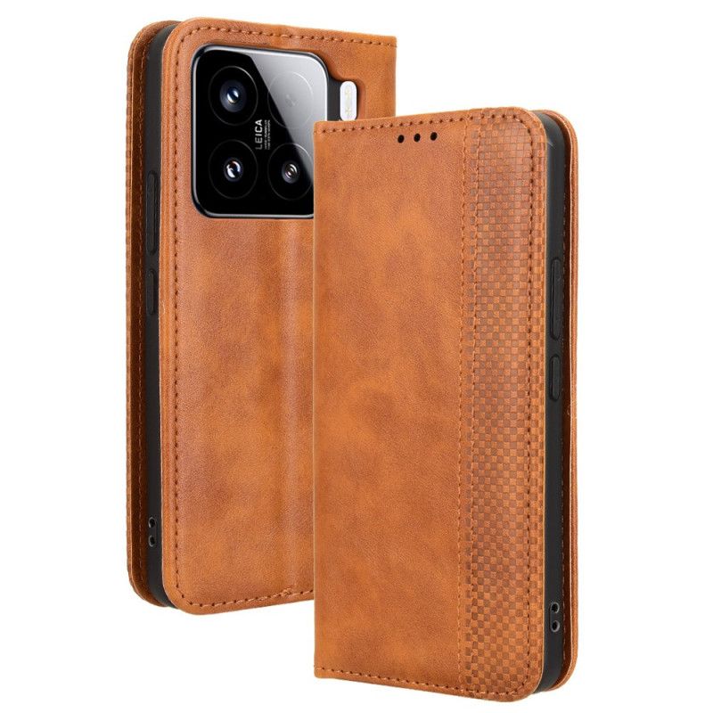 Kožené Pouzdro Folio Xiaomi 15 Pro Vintage Okraj