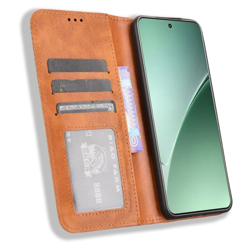 Kožené Pouzdro Folio Xiaomi 15 Pro Vintage Okraj