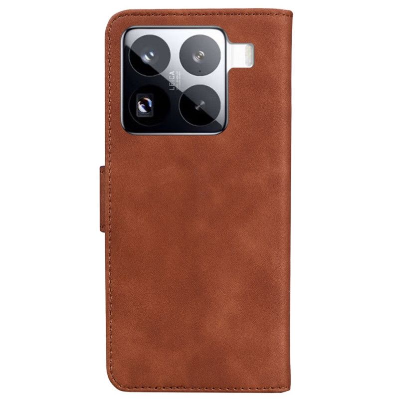 Kožený Kryt Na Xiaomi 15 Pro Motýlí Semišový Efekt