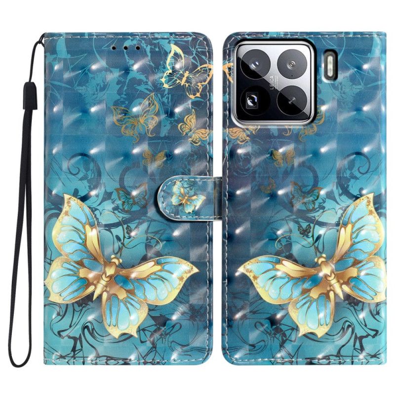 Kožený Kryt Xiaomi 15 Pro 3d Motýli