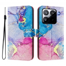 Kožený Kryt Xiaomi 15 Pro Barevný Mramor