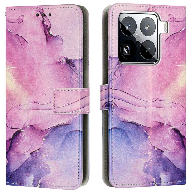 Kožený Kryt Xiaomi 15 Pro Mramorový Efekt