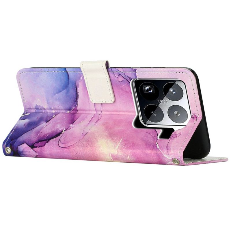 Kožený Kryt Xiaomi 15 Pro Mramorový Efekt