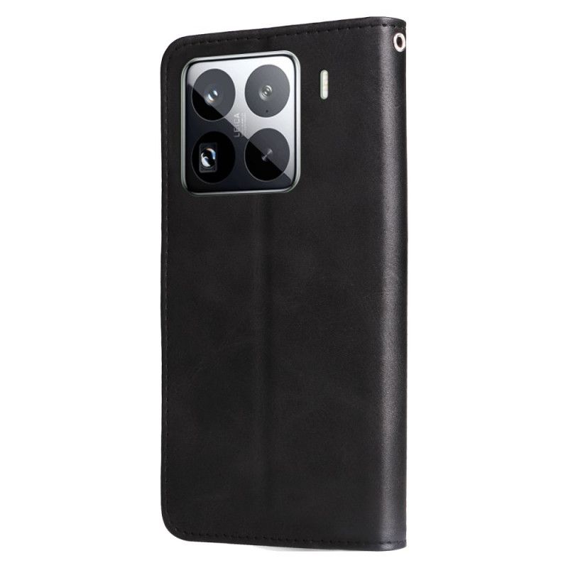 Kožený Kryt Xiaomi 15 Pro Peněženka Se Zipem