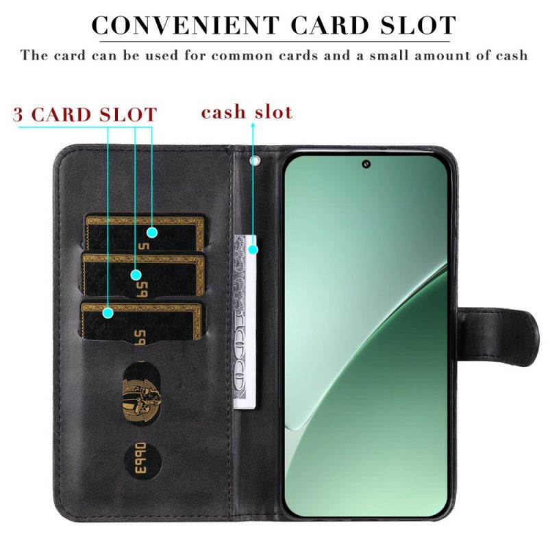 Kožený Kryt Xiaomi 15 Pro Peněženka Se Zipem