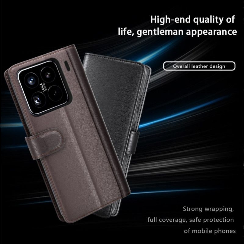 Kožený Kryt Xiaomi 15 Pro Pravá Kůže