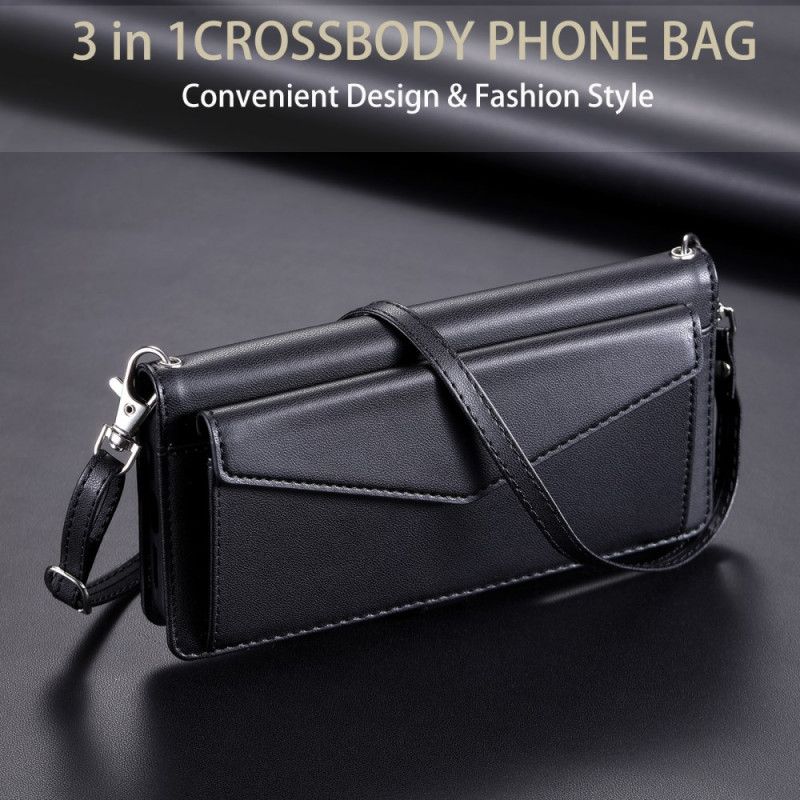 Kožený Kryt Xiaomi 15 Pro Psaníčko S Popruhem A Ramenním Popruhem