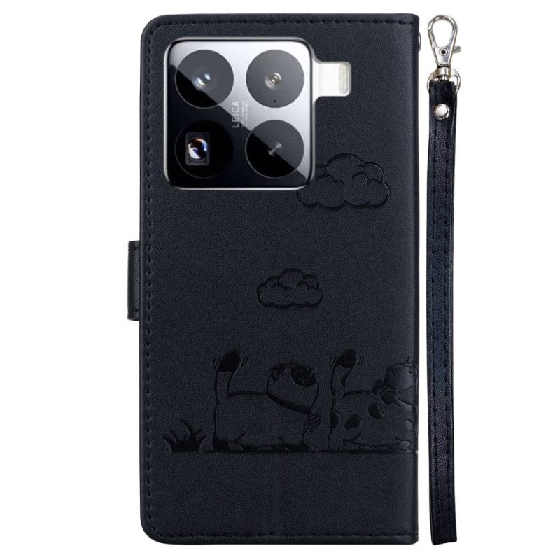 Kožený Kryt Xiaomi 15 Pro Rfid Blokování Kočičí Scény