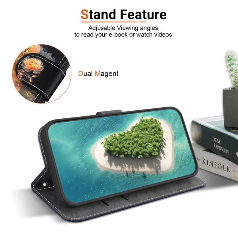 Kožený Kryt Xiaomi 15 Pro Zlatá Pivoňka