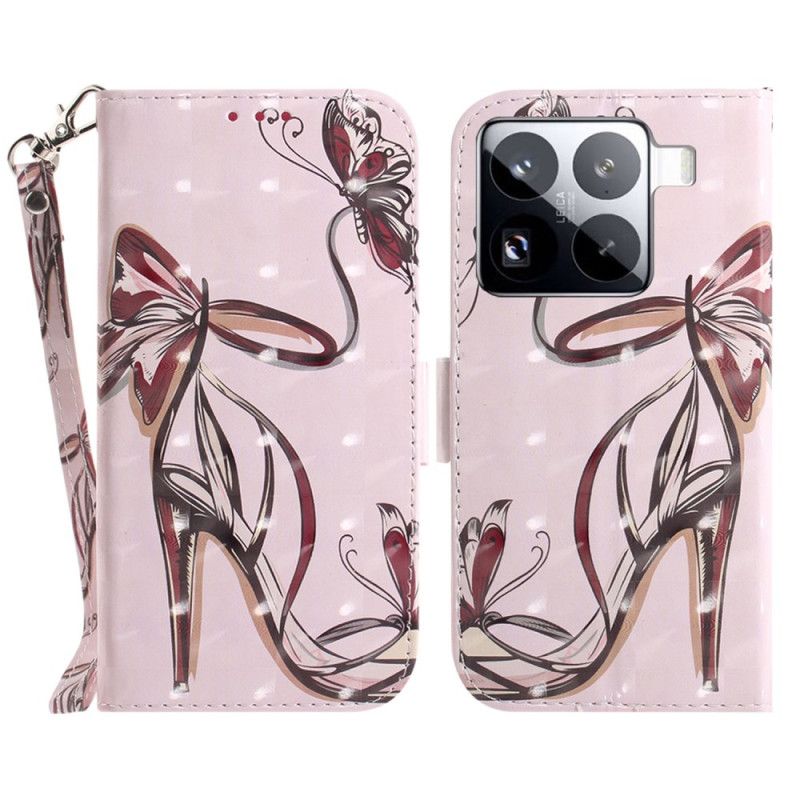 Kožený Kryt Xiaomi 15 Pro Řemínek S Vysokými Podpatky