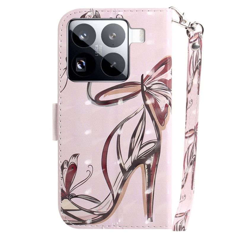 Kožený Kryt Xiaomi 15 Pro Řemínek S Vysokými Podpatky