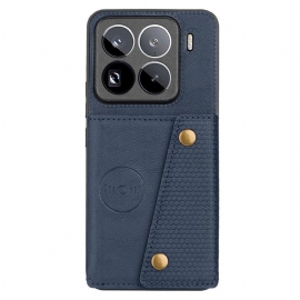 Kryt Na Xiaomi 15 Pro Pouzdro Na Karty S Koženým Efektem