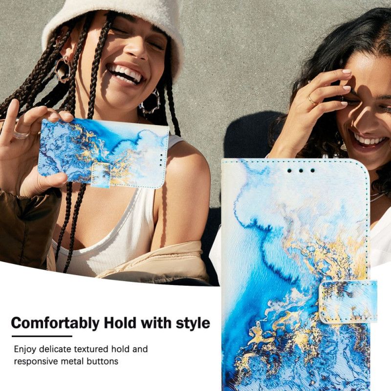 Peněženková Pouzdra Xiaomi 15 Pro Kryty Na Mobil Oceánský Mramor