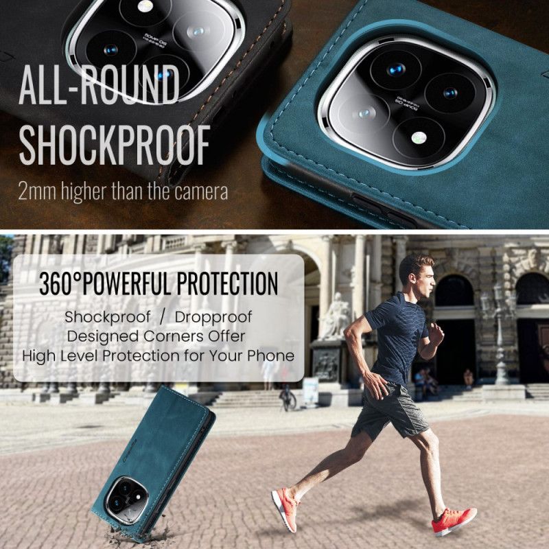 Kožené Pouzdro Folio Na Poco X7 5g Caseme Semišový Efekt