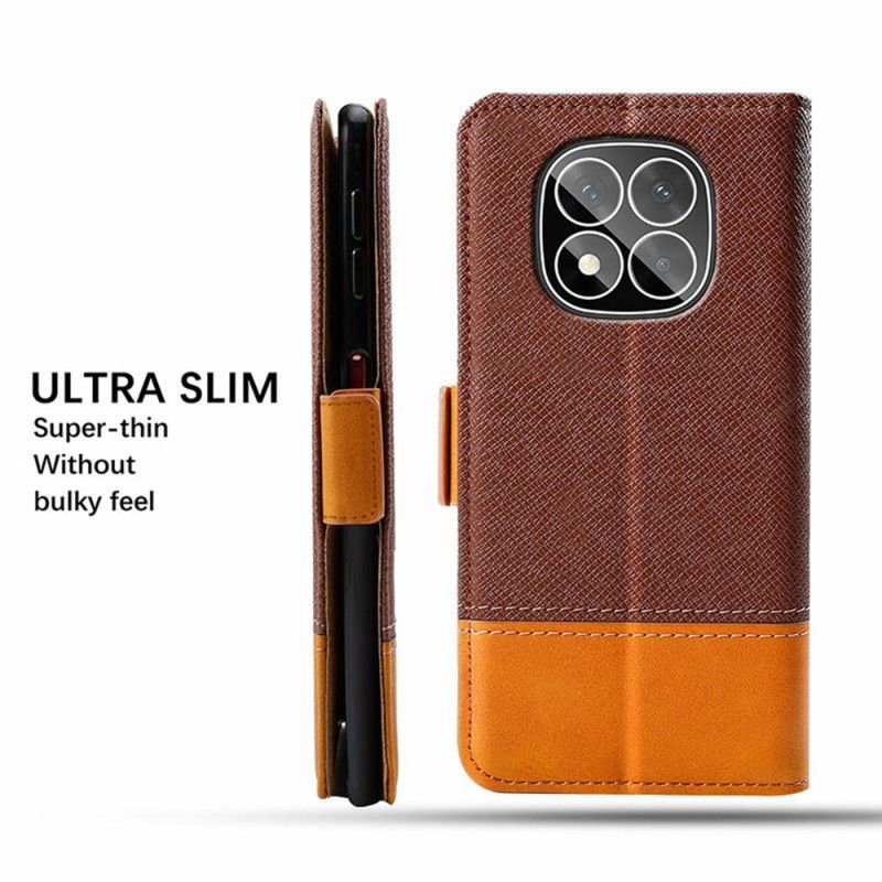 Kožený Kryt Na Poco X7 5g Dvoubarevný Design