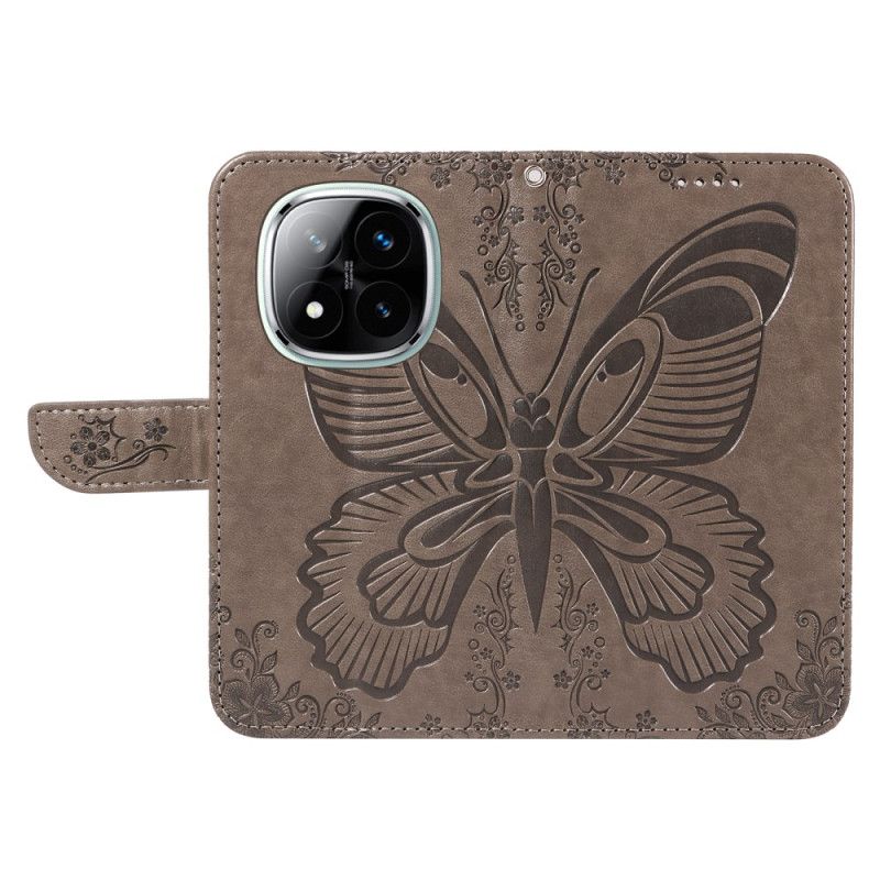 Kožený Kryt Poco X7 5g Grafický Motýl