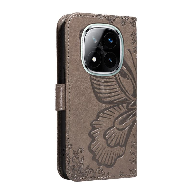 Kožený Kryt Poco X7 5g Grafický Motýl