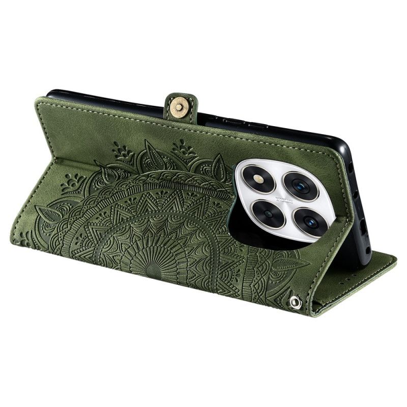 Kožený Kryt Poco X7 5g Semišový Efekt Mandaly