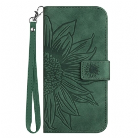 Kožený Kryt Poco X7 5g Slunečnicový Potisk