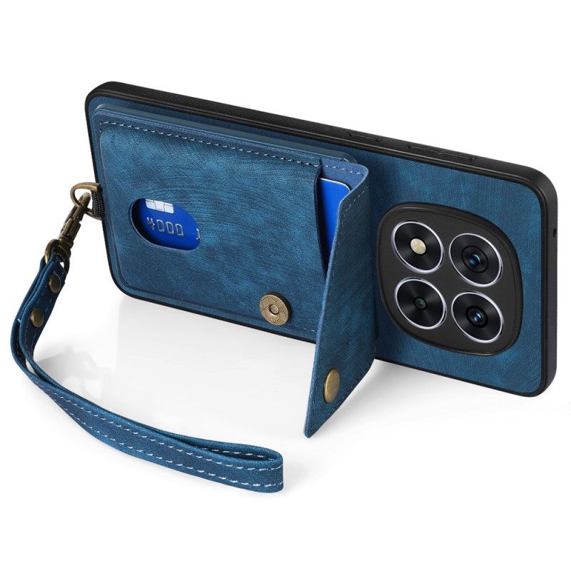 Kryt Na Poco X7 5g Pouzdro Na Karty A Šňůrka S Koženým Efektem